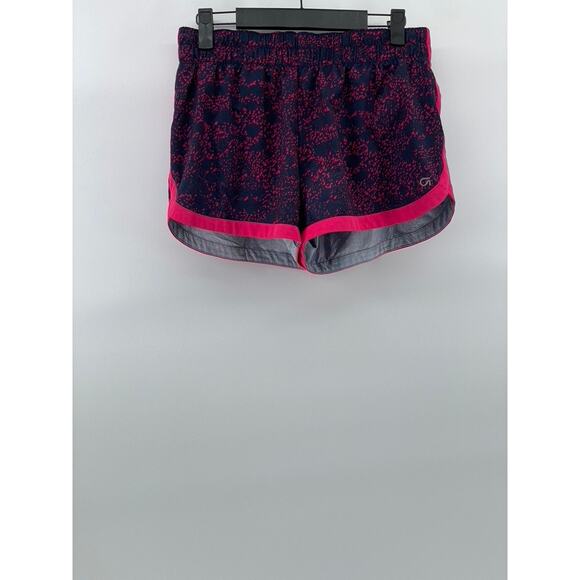 GAPFIT Women’s Pink-Navy Printed Elastic Waist Pull-On Running Shorts SZ S - Picture 1 of 8